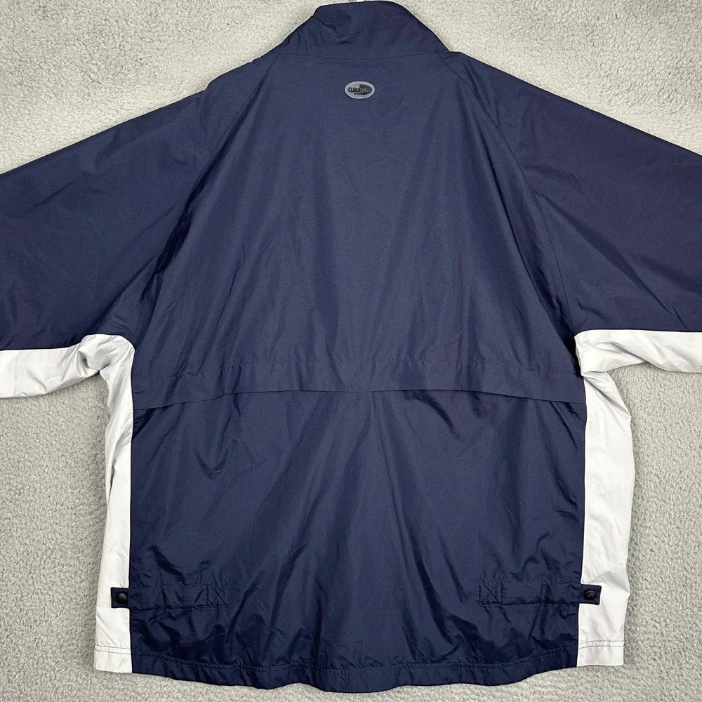 Adidas ClimaShell Jacket Mens 2XL Blue Windbreaker Snap Zip Short Sleeve Vented